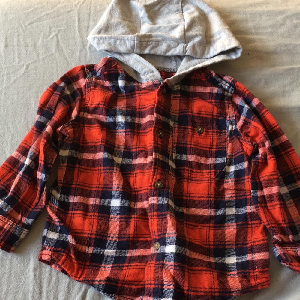 Flannel hooded jacket